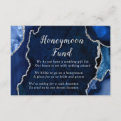 Navy Blue and Silver Agate Honeymoon Fund エンクロージャーカード (正面)