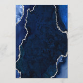 Navy Blue and Silver Agate Marble Wedding メニュー (裏面)