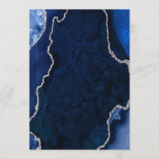 Navy Blue and Silver Agate Marble Wedding メニュー (裏面)