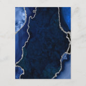 Navy Blue and Silver Agate Wedding Details エンクロージャーカード (裏面)