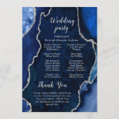 Navy Blue and Silver Agate Wedding Program プログラム (裏面)