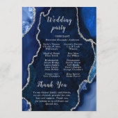 Navy Blue and Silver Agate Wedding Program プログラム (裏面)