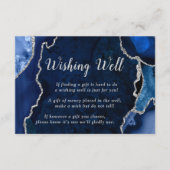 Navy Blue and Silver Agate Wedding Wishing Well エンクロージャーカード (正面)