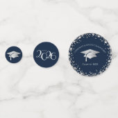 Navy Blue and Silver Graduation コンフェッティ (裏面)