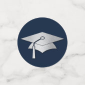 Navy Blue and Silver Graduation コンフェッティ (スモール正面)