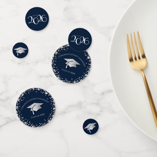 Navy Blue and Silver Graduation コンフェッティ (グループ)
