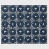 Navy Blue and Silver Graduation ラッピングペーパー (フラット)