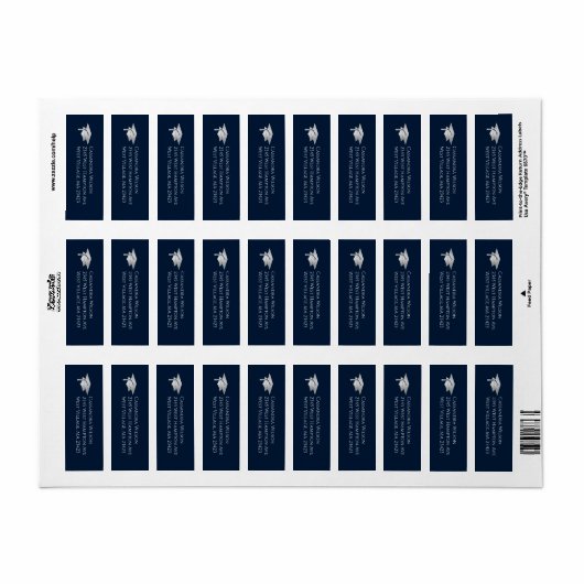 Navy Blue and Silver Graduation ラベル (フルシート)