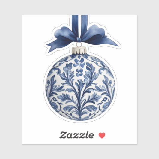 Navy Blue and White Chinoiserie Christmas Ornament シール (シート)