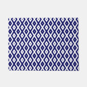 Navy blue and white diamond pattern ドアマット (正面)