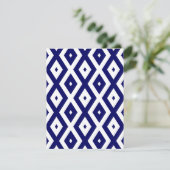 Navy blue and white diamond pattern 出欠カード (スタンド正面)