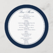 Navy Blue and White Elegant Round Wedding メニュー (裏面)