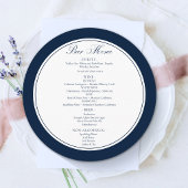 Navy Blue and White Elegant Round Wedding メニュー