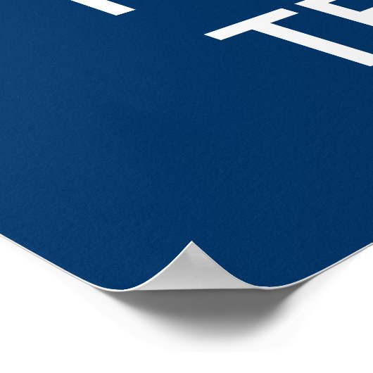 Navy blue and white Keep calm poster | Customize ポスター (角)