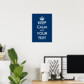 Navy blue and white Keep calm poster | Customize ポスター (ホームオフィス)