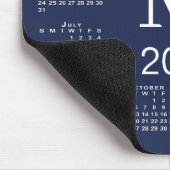 Navy Blue and White Monogram 2026 Calendar マウスパッド (コーナー)