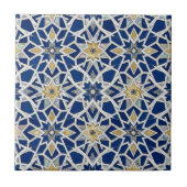 Navy Blue and White Moroccan Zellige Mosaic  タイル (正面)
