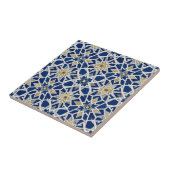 Navy Blue and White Moroccan Zellige Mosaic  タイル (側面)