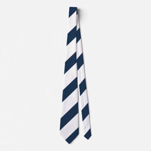 Navy Blue and White Stripes ネクタイ (正面)