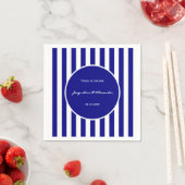 Navy Blue and White Stripes Napkins スタンダードカクテルナプキン (インサイチュ)