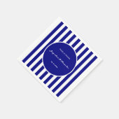 Navy Blue and White Stripes Napkins スタンダードカクテルナプキン (角)