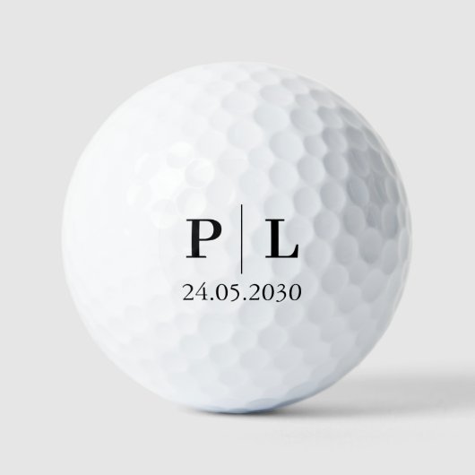 Navy Blue and White Wedding Personalized Golf Ball ゴルフボール (正面)