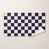 Navy Blue and Yellow Checkerboard Pattern バスタオルセット (ハンドタオル)