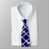 Navy Blue and Yellow Stripes wedding Neck Tie ネクタイ (タイ)