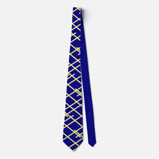Navy Blue and Yellow Stripes wedding Neck Tie ネクタイ (正面)