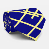 Navy Blue and Yellow Stripes wedding Neck Tie ネクタイ (ロール)