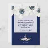 Navy Blue Anemone航海のの写真ありが結婚とうございます サンキューカード (裏面)