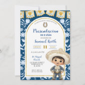 Navy Blue Arch Cielito Lindo Presentacion de 3 ano 招待状 (正面)