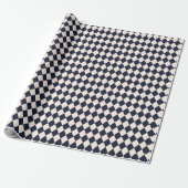 Navy Blue Argyle Wrapping Paper ラッピングペーパー (アンロールド)