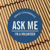 Navy blue Ask Me I'm a Volunteer ラウンドシール