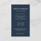 Navy Blue Attorney at Law Photo Professional  名刺 (裏面)