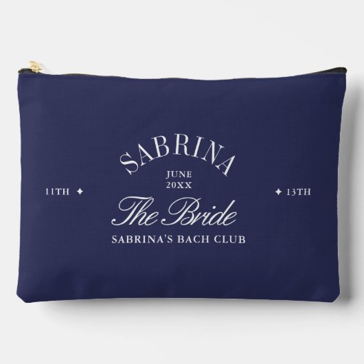Navy Blue Bachelorette Bach Club Cosmetic Bag  アクセサリーポーチ (正面)