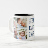 Navy Blue | Best DadEver Custom Photo Mug ツートーンマグカップ (正面左)