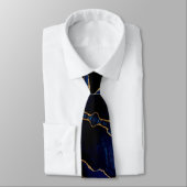 Navy Blue Black Gold Glitter Neck Tie ネクタイ (タイ)