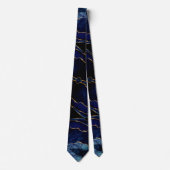 Navy Blue Black Gold Glitter Neck Tie ネクタイ (正面)