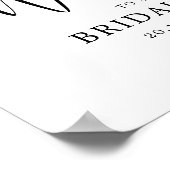 Navy Blue Blush Pink Rose Bridal Shower Welcome ポスター (角)