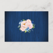 Navy Blue Blush Pink String Lights Wedding Details エンクロージャーカード (裏面)