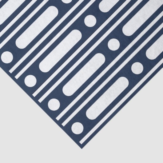 Navy Blue Bone Inlay Border Dots Decoupage Paper 薄葉紙 (詳細)