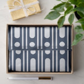 Navy Blue Bone Inlay Border Dots Decoupage Paper 薄葉紙 (ギフト)