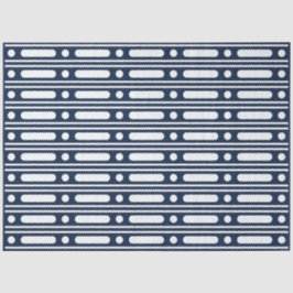 Navy Blue Bone Inlay Border Dots Decoupage Paper 薄葉紙