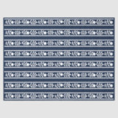 Navy Blue Bone Inlay Floral Border Decoupage Paper 薄葉紙 (正面)