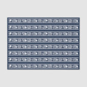 Navy Blue Bone Inlay Floral Border Decoupage Paper 薄葉紙 (正面)