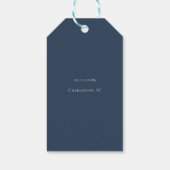 Navy Blue Botanical Wedding ギフトタグ (裏面)