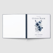 Navy Blue Botanical Wedding ゲストブック (全面)