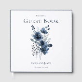 Navy Blue Botanical Wedding ゲストブック (正面)
