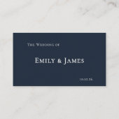 Navy Blue Botanical Wedding プレイスカード (裏面)